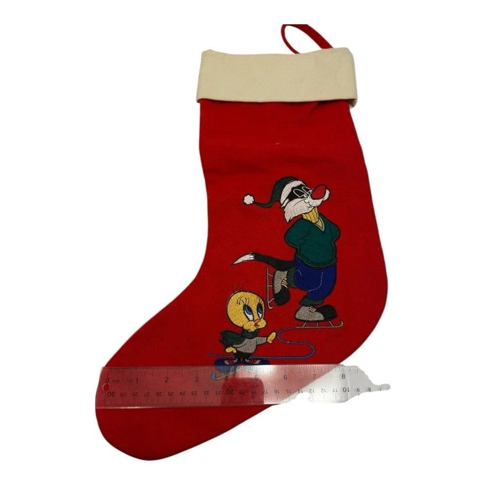 Vintage Warner Bros Looney Tunes Christmas Stocking Tweety Sylvester 1993 - Picture 2 of 10
